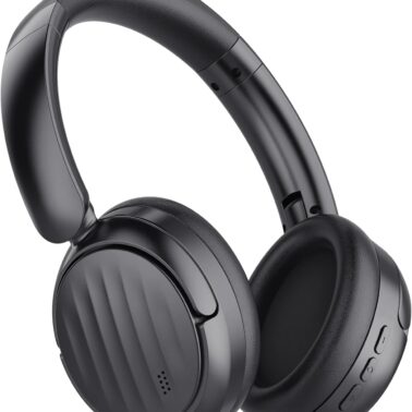 Bluetooth Headphones with Active Noise Cancelling (ANC), Wireless Over Ear Bluetooth Headsets with 35H Playtime, HiFi Stereo Foldable Headphones with Foam Ear Cups for Sports, Travel, Black