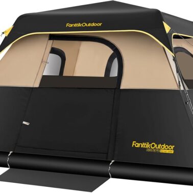 FanttikOutdoor Camping Tent 4/6/8/10 Person Instant Cabin Tent Setup in 60 Seconds with Rainfly & Windproof Portable with Carry Bag for Family Camping & Hiking